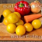 Yellow tomato salad for the winter Dishes made from yellow tomato salad for the winter